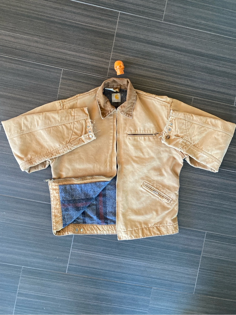 80s Carhartt " detroit " jacket with hood L